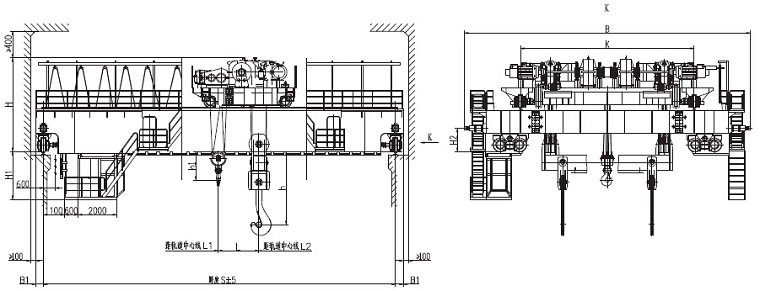 100t Foundry Crane Sketch