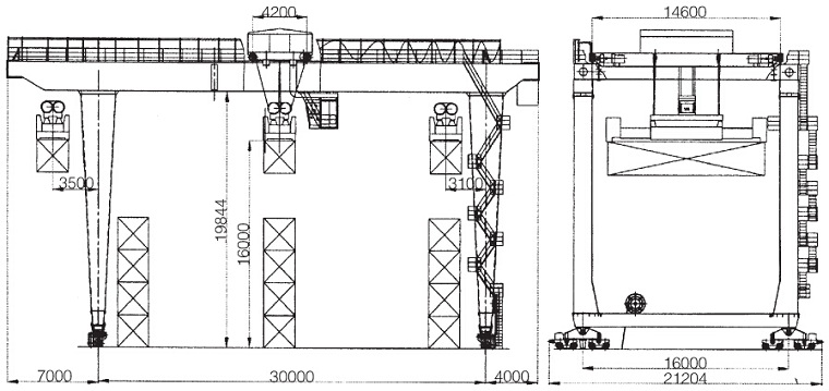 Rail-mounted Container Gantry Crane Sketch