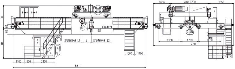 Power Plant Overhead Crane Sketch