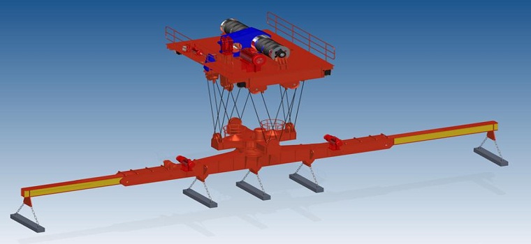 Lower rotating telescopic electromagnetic carrier-beam