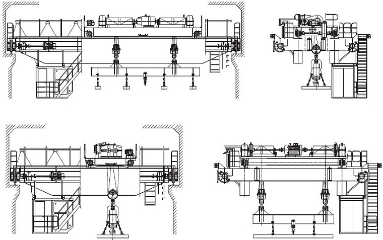 Carrier-Beam Electromagnetic Crane Sketch