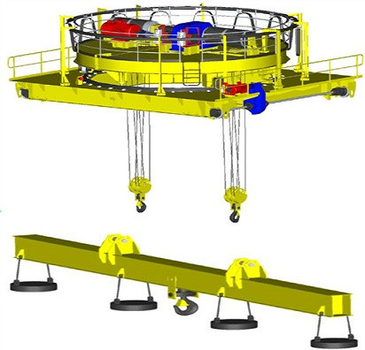 Upper rotating electromagnetic carrier-beam