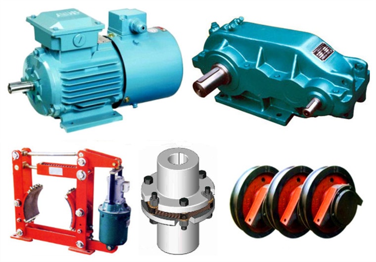 Motor, Reducer, Brake, Coupling, Wheels