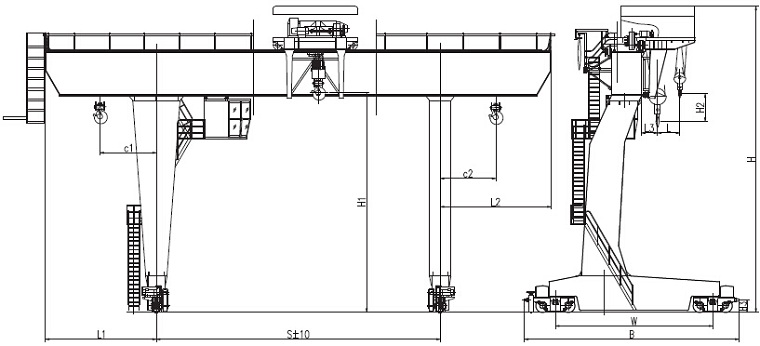 L-type Gantry Crane Sketch