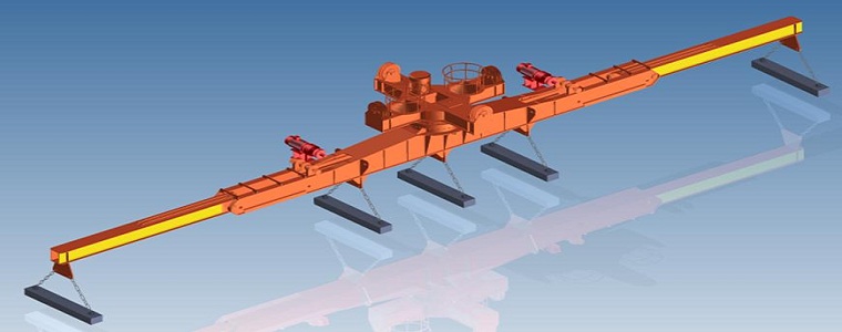 Lower rotating telescopic carrier-beam