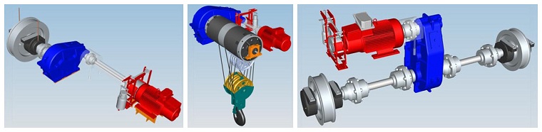 Isolation crane  traveling mechanism and hoisting mechanism