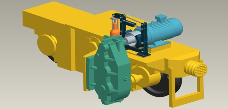 Crane traveling mechanism three-dimensional diagram of wheel set structure