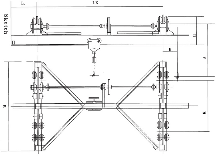 Manual Suspension Crane Sketch