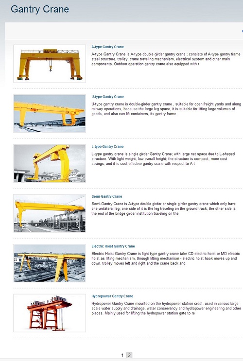 gantry crane for sale