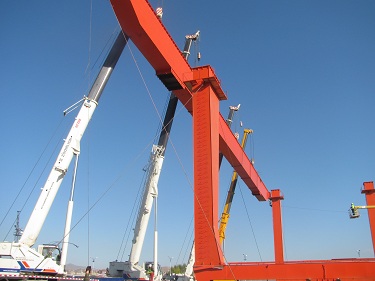 container gantry crane installation